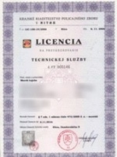 licencia technickej služby